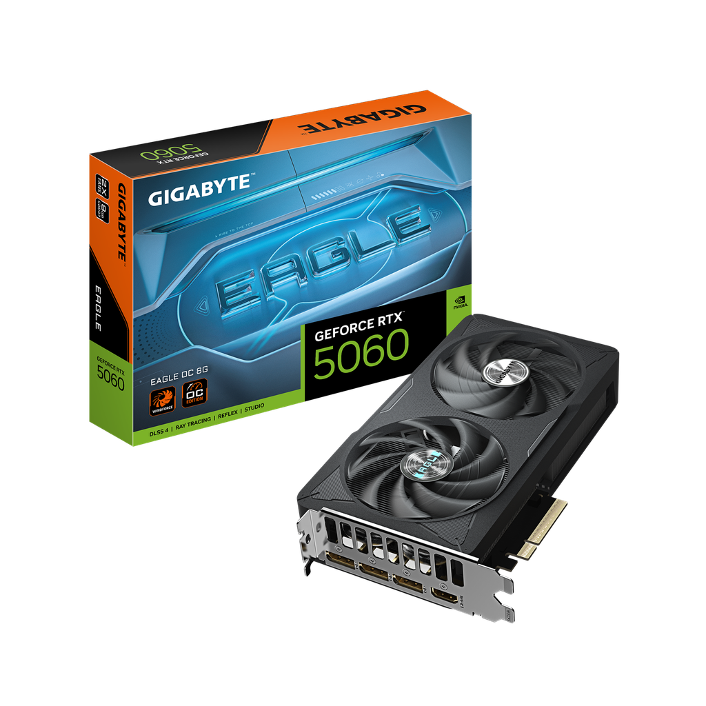 Gigabyte GV-N5060EAGLE OC-8GD GeForce RTX 5060 EAGLE OC 8GB GDDR7 128Bit DLSS 4 Ekran Kartı