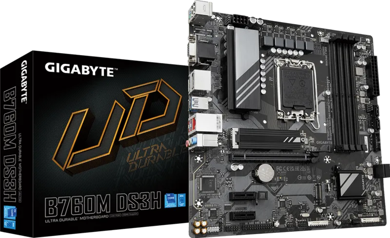 [B760M DS3H] Gigabyte B760M DS3H WiFi6E DDR5 Intel B760 LGA1700 mATX PCIe 5.0 Gaming Anakart