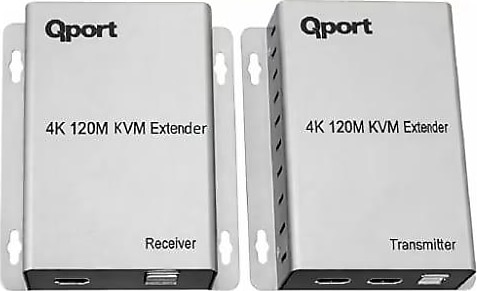 Qport Q-HEX5 KVM CAT6 120m 4K HDMI Extender 2-Piece Set Receiver & Transmitter