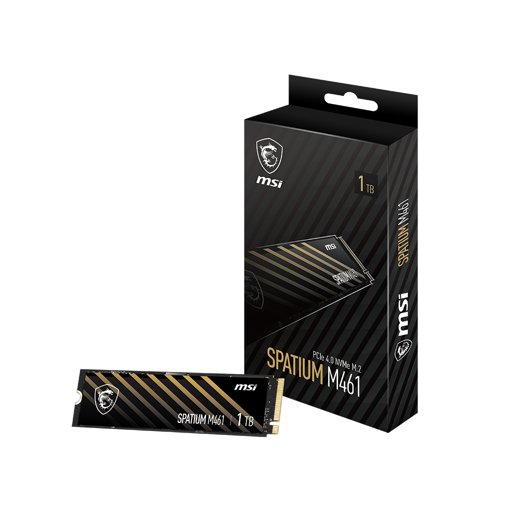 MSI Spatium M461 1TB PCIe 4.0 NVMe M.2 SSD 5000MB/s Read 4200MB/s Write 3D NAND