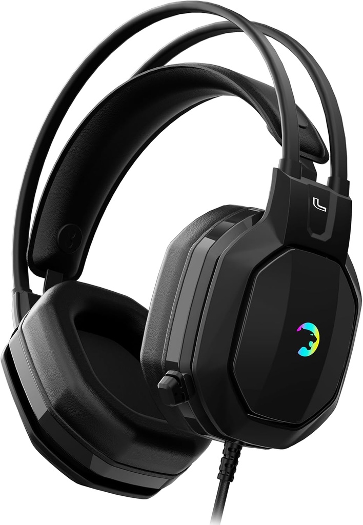 GamePower Ryo Black 7.1 Rainbow Gaming Headset – USB Surround Sound Gaming Headset with Microphone