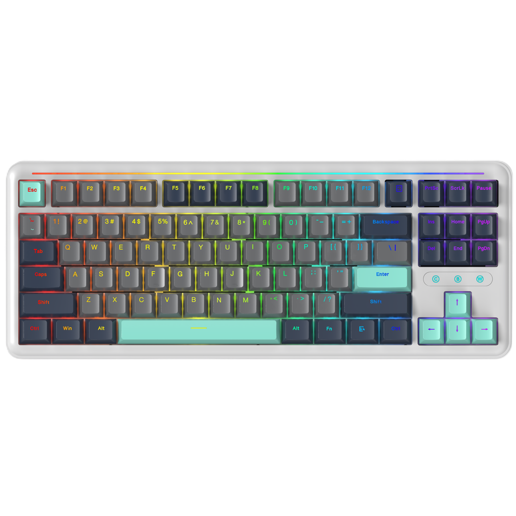 GamePower Zoom RGB Kablolu Mekanik Gaming Klavye Türkçe Q RGB Aydınlatmalı, Beyaz