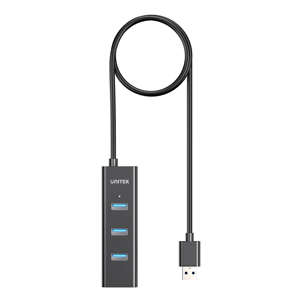 Unitek Y-3089V01 4 Port USB-A 5Gbps Hub 120cm Cable Plug & Play USB Hub