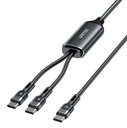 Unitek C14146ABK01-1.8M 2-in-1 Type-C Fast Charging Cable 1.8m USB-C PD 100W, Black