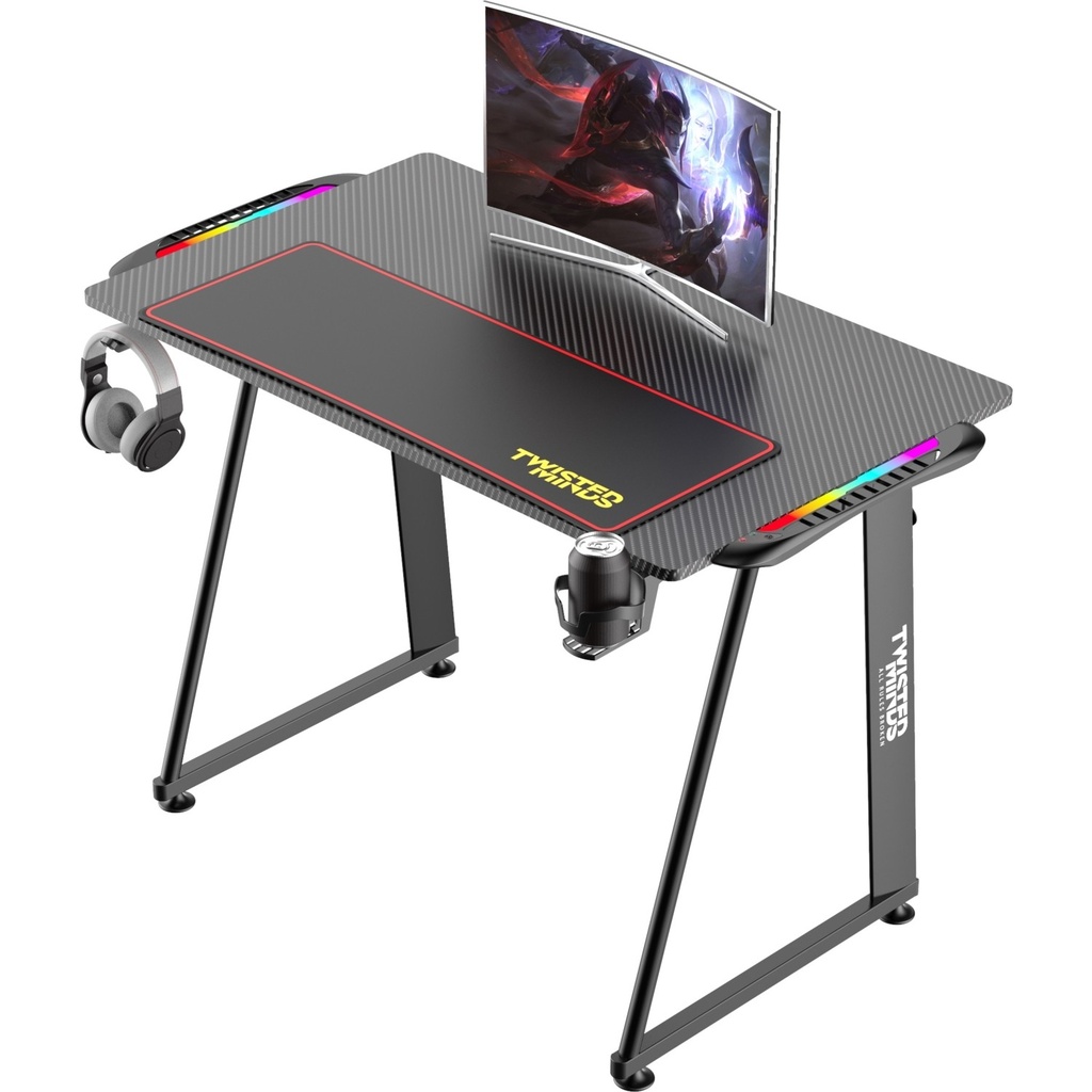 [TM-A-1060-RGB] Twisted Minds A Desing Karbon Fiber E-Spor RGB Oyuncu Masası