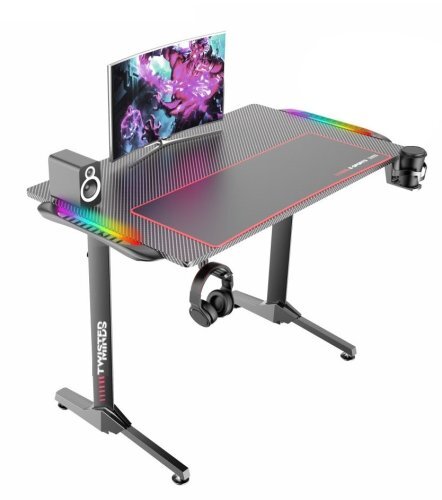 [TM-T-1060-RGB] Twisted Minds T Design Karbon Fiber E-Spor Oyuncu Masası
