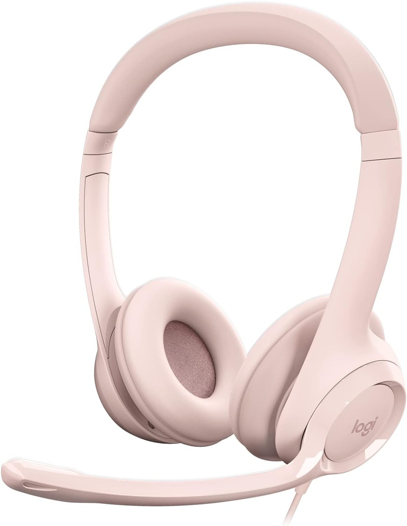 Logitech H390 981-001281 Over-Ear Headphones with Microphone, Rose