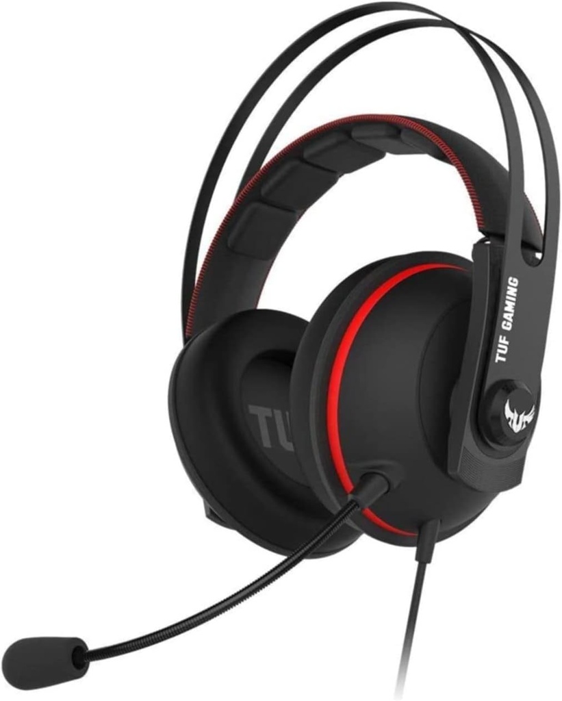 Asus Tuf Gaming H7 Core Kablolu Mikrofonlu Kulak Üstü Kırmızı Oyuncu Kulaklığı
