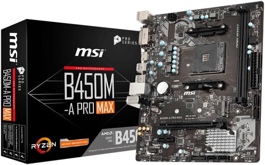 Msi B450M-A Pro Max AMD AM4 DDR4 Micro ATX Motherboard