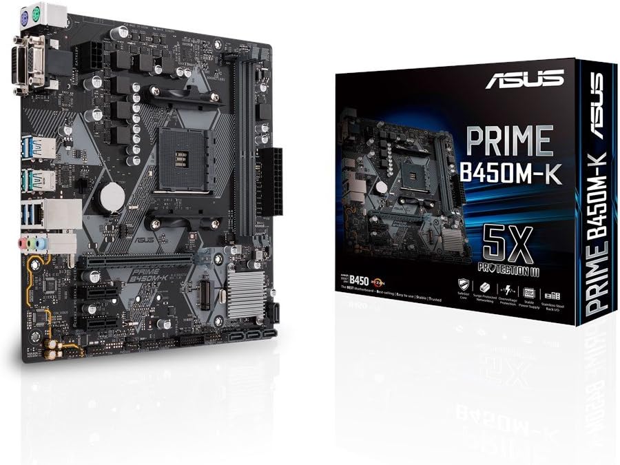 Asus Prime B450M-K AMD AM4 DDR4 Micro ATX Motherboard