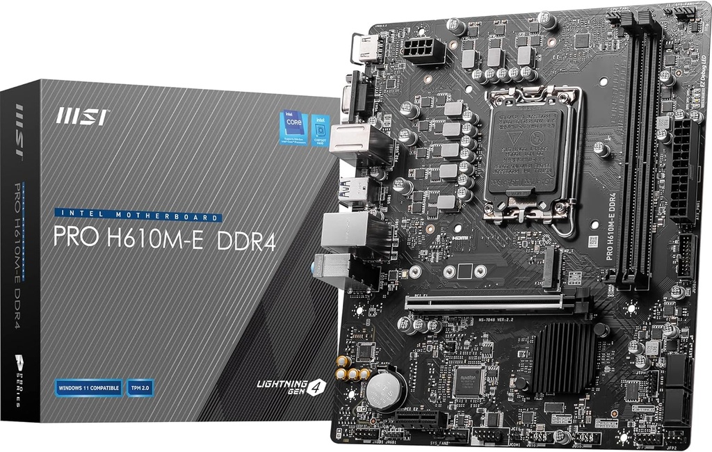 Msi Pro H610M-E Intel LGA1700 DDR4 Micro ATX Motherboard