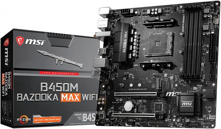 Msi B450M Bazooka Max Wi-Fi AMD AM4 DDR4 Micro ATX Motherboard
