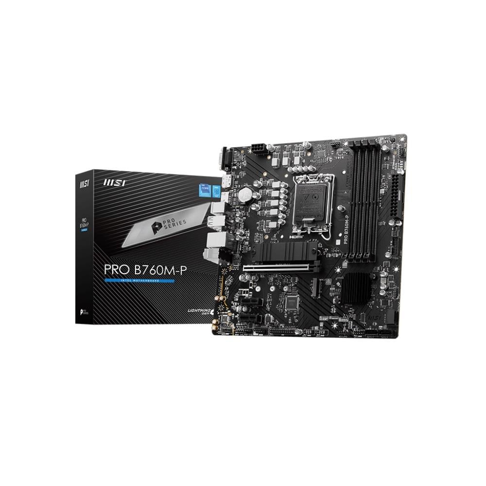 MSI Pro B760M-P Intel B760 Socket 1700 DDR5 6800(OC)MHz mATX Gaming Motherboard