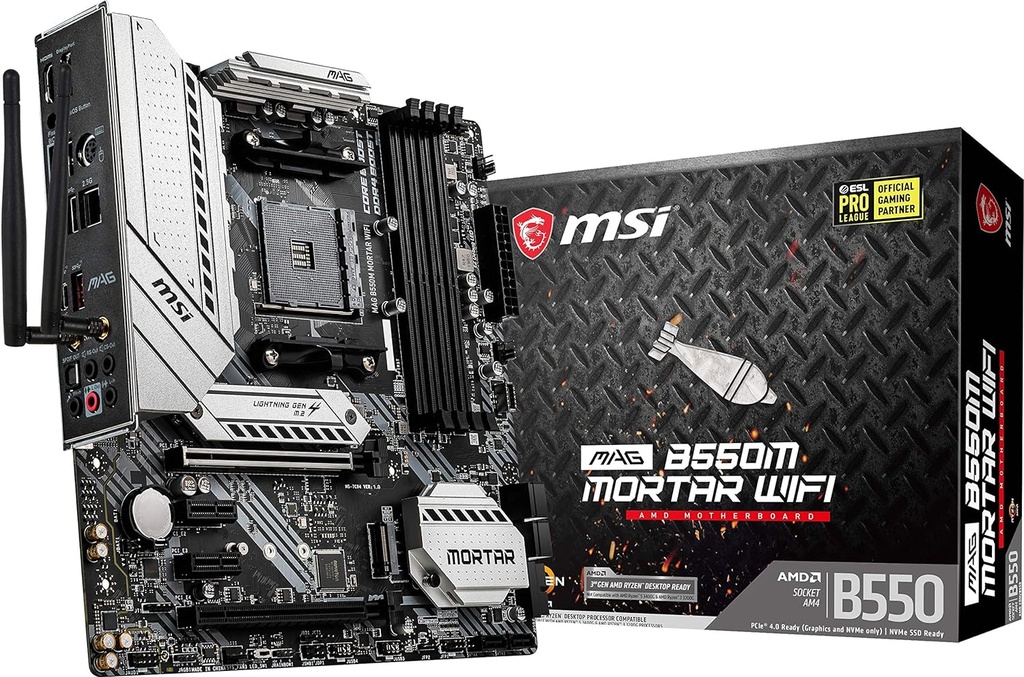 Msi Mag B550M Mortar Wi-Fi AMD AM4 DDR4 Micro ATX Motherboard