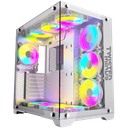 Twisted Minds TM 1-V-S Bullet-07 Medium Tempered Glass Mid Tower Gaming Case, White