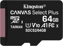 Kingston Canvas Plus 64GB Class 10 100MB/s Okuma Hızlı MicroSD Hafıza Kartı