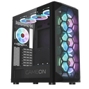 GameOn GO-EMPERORI-M Emperor Midnight I Serisi Mid Tower Gaming Kasa, Siyah