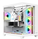 GamePower Warcry TopGlass 650W 4xARGB Temperli Cam ATX Gaming Oyuncu Kasası, Beyaz